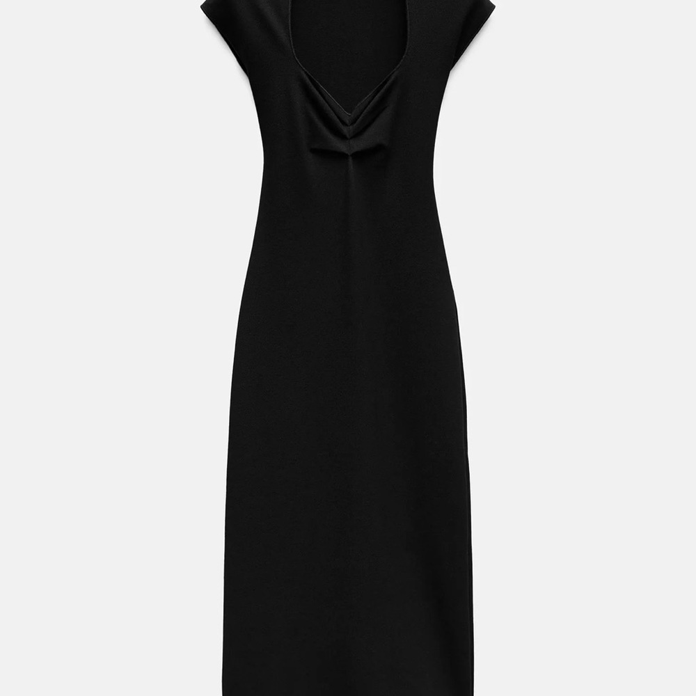 Zara Classic Black Midi Dress